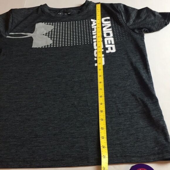 Under Armour HeatGear Loose-Fit Black and Gray T-Shirt Youth XL - Picture 12 of 14